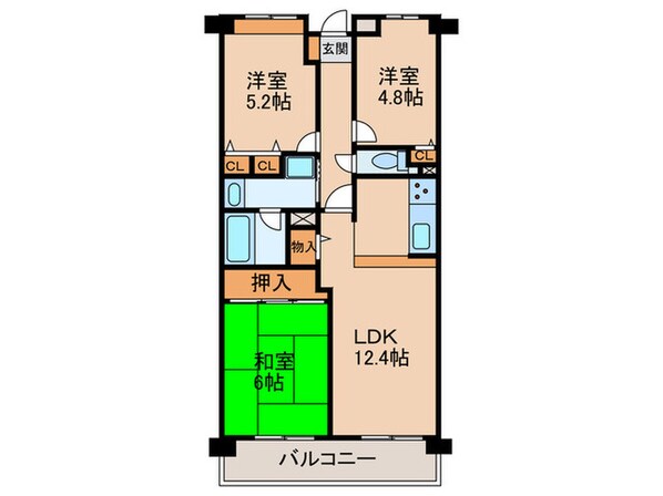 ﾌｧﾐｰﾙﾊｲﾂ堺Ⅰ番館（302）の物件間取画像